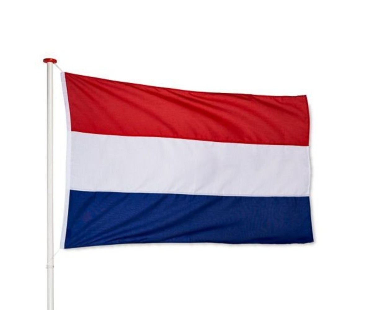 Aluminium vlaggenstok wit met knop