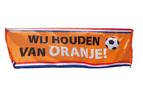 Spandoek Wij houden van Oranje 74x220cm