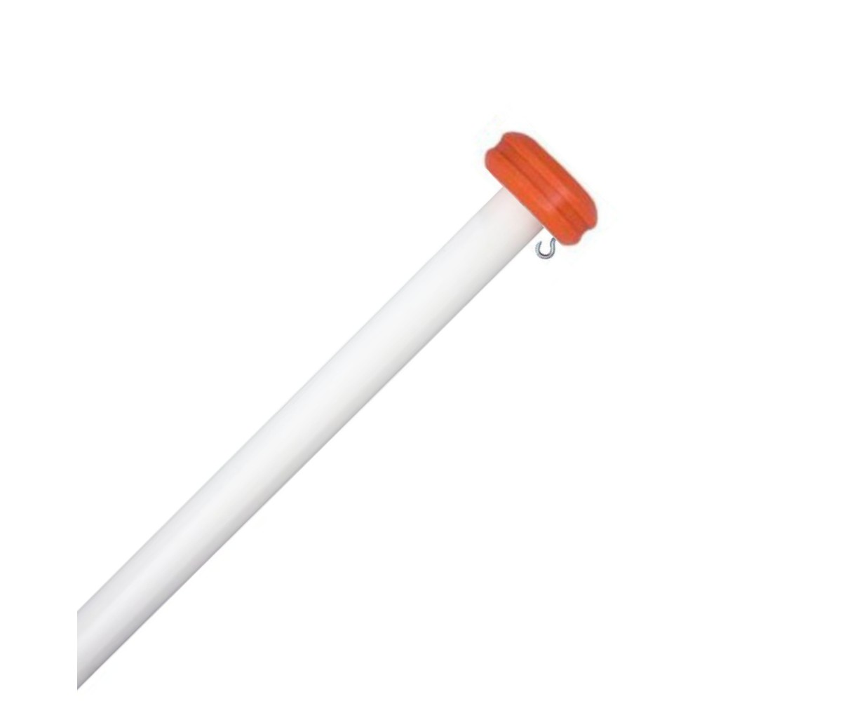 Aluminium vlaggenstok wit met knop