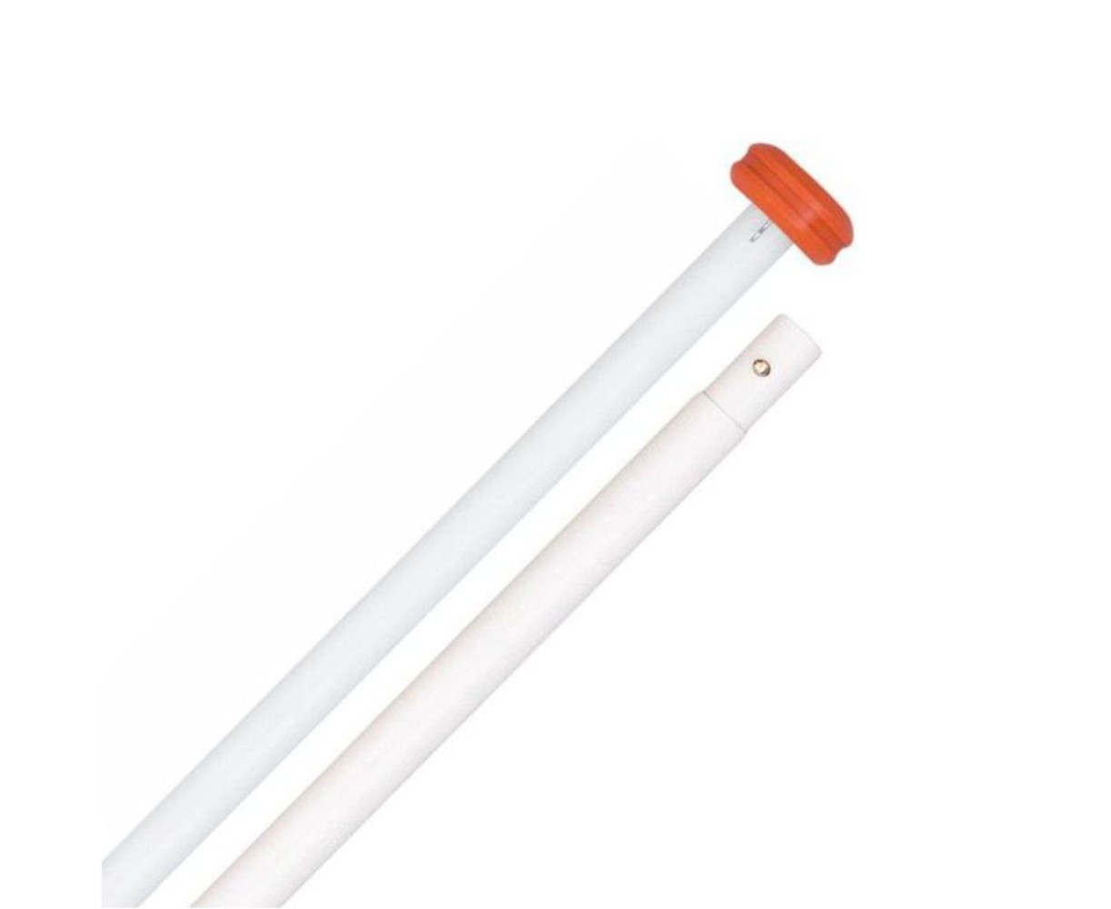Aluminium vlaggenstok wit met knop