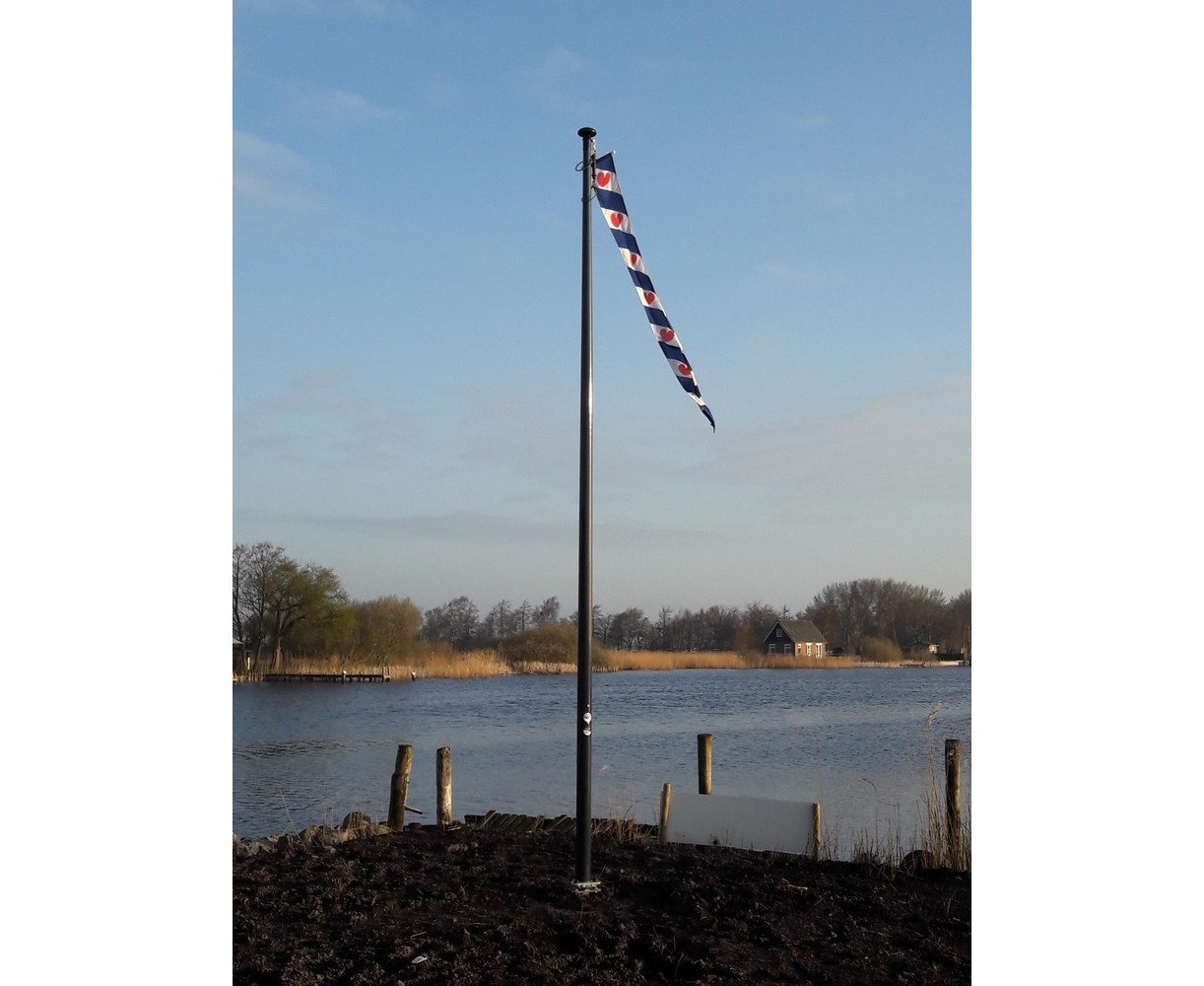 Polyester Vlaggenmast zwart  6-8 Meter