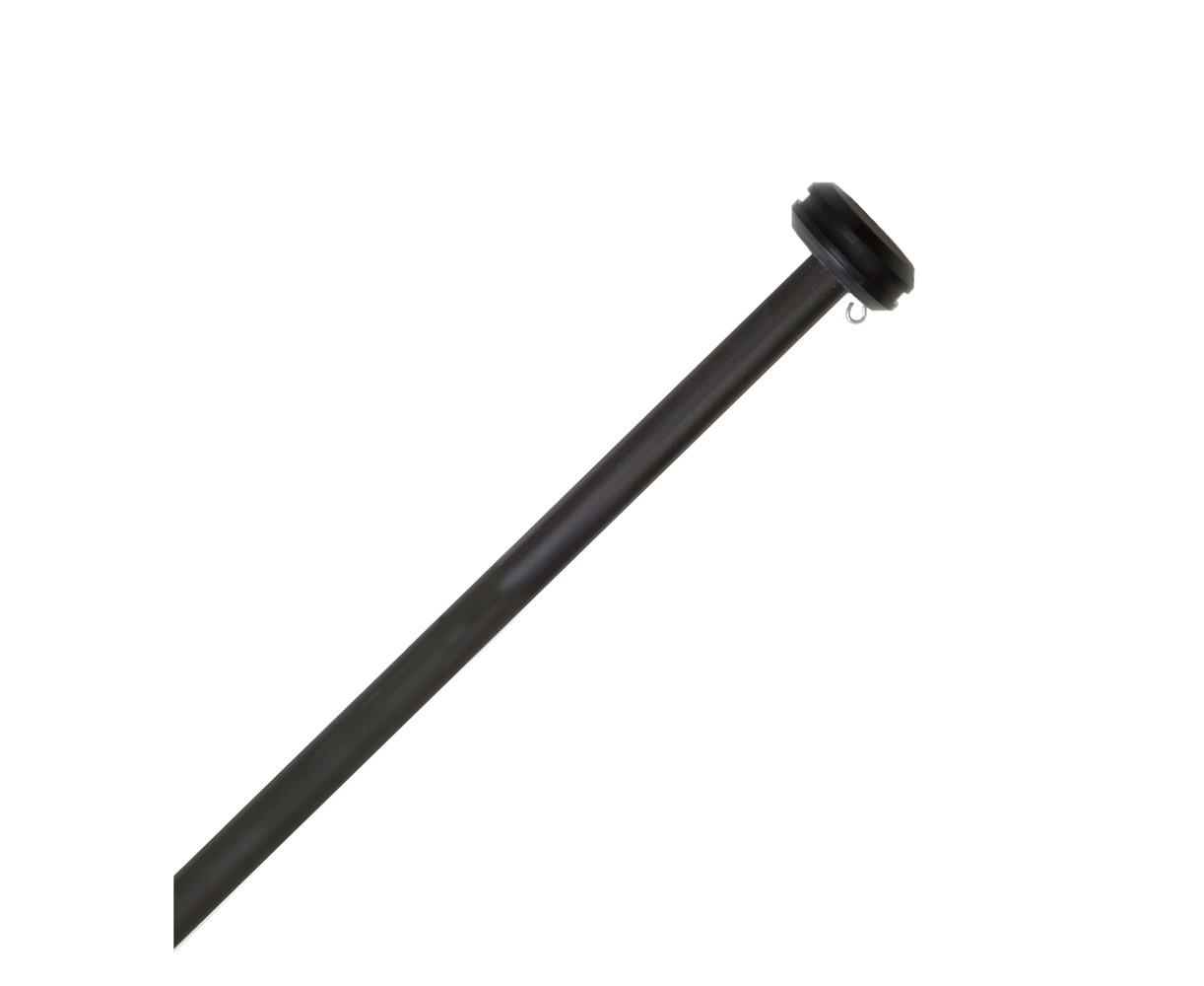 Aluminium vlaggenstok zwart met knop
