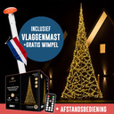 Kerstverlichting incl. vlaggenmast