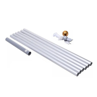 Deelbare vlaggenmast zilver - 6 meter