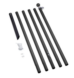 Deelbare vlaggenmast zwart - 6 meter