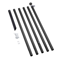 Deelbare vlaggenmast zwart - 7 meter