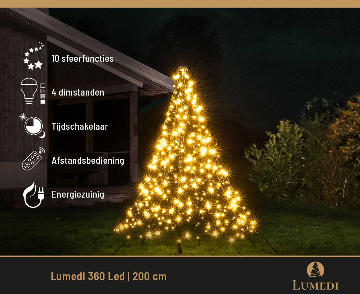 Lumedi 360 LED vlaggenmast kerstboom