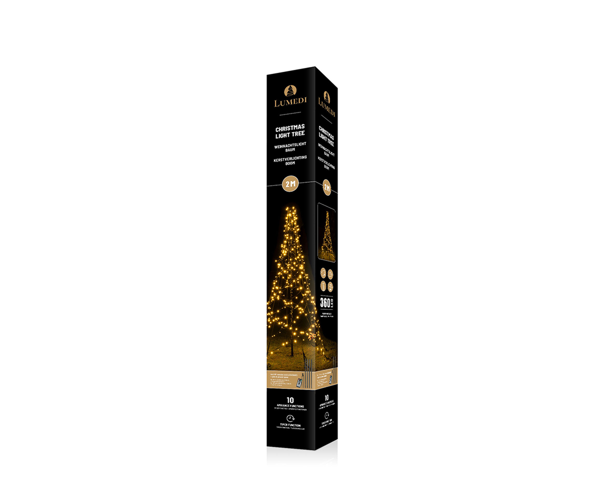 Lumedi 360 LED vlaggenmast kerstboom