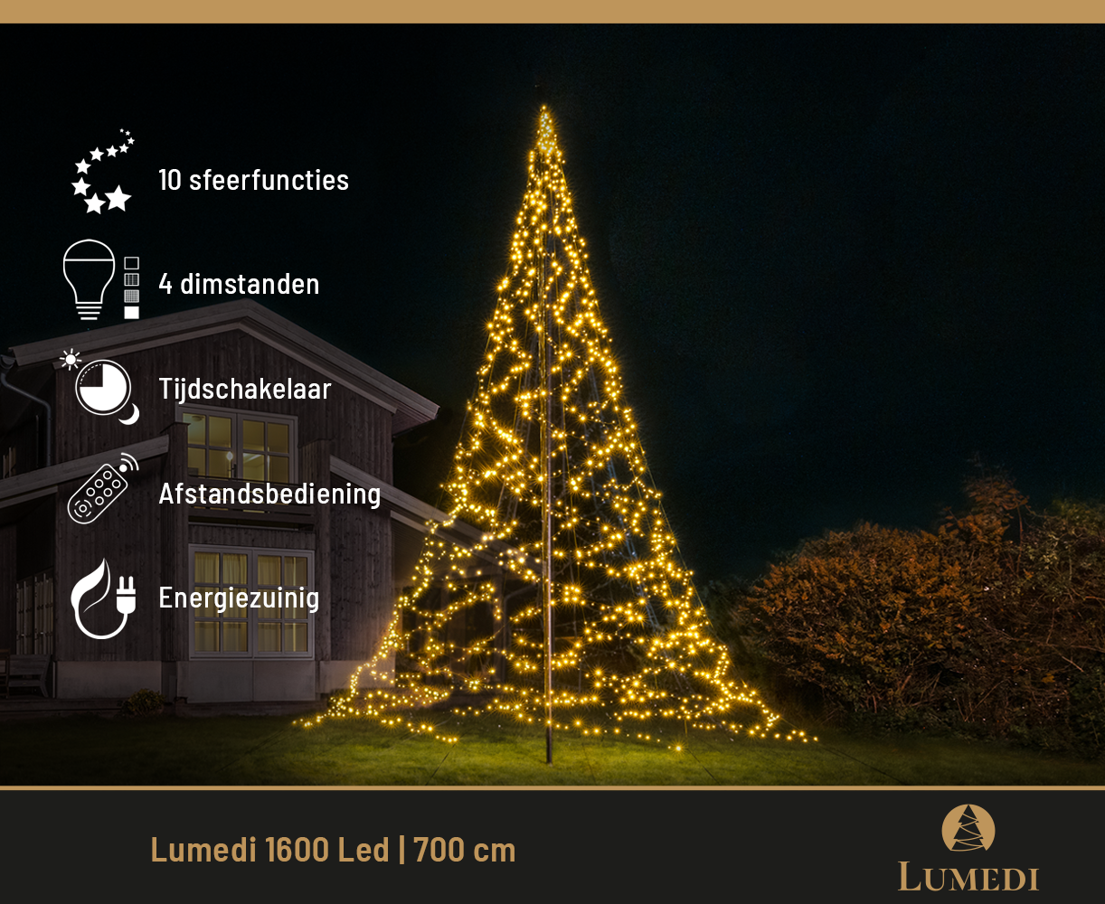 Lumedi 1600 Led | 700cm | Warm Wit