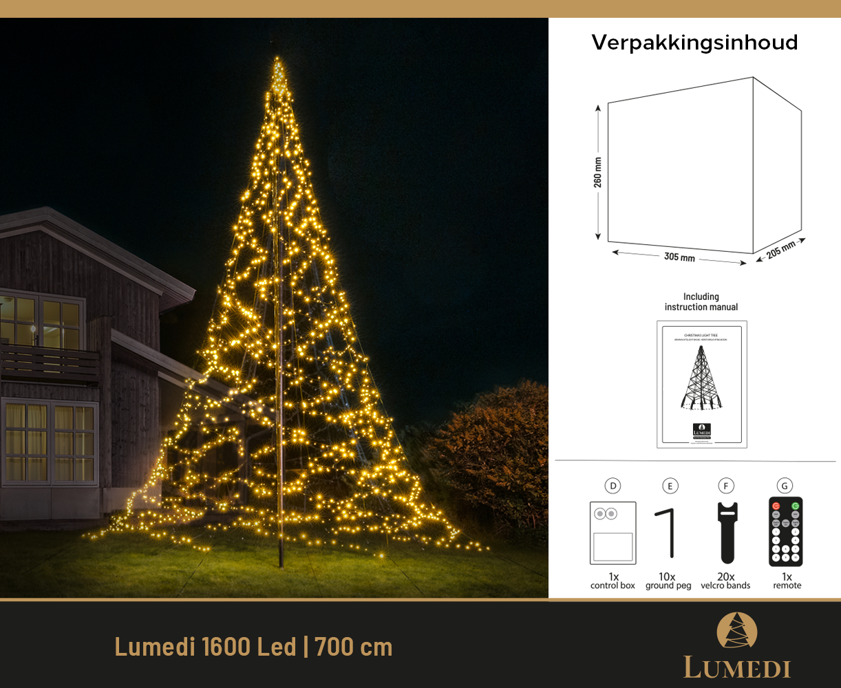 Lumedi 1600 Led | 700cm | Warm Wit