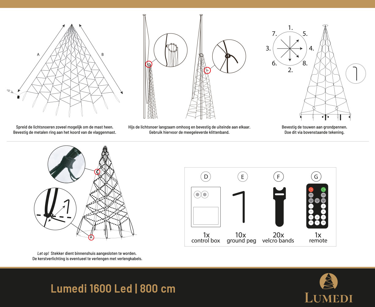 Lumedi 1600 Led | 800cm | Warm Wit