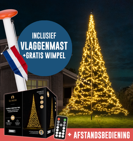 Aluminium vlaggenmast 60mmØ 7 meter + kerstverlichting Aluminium vlaggenmast 60mmØ 7 meter + kerstverlichting