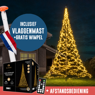 Polyester vlaggenmast 6-10 meter + kerstverlichting Polyester vlaggenmast 6-10 meter + kerstverlichting