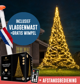 Polyester vlaggenmast 6-10 meter + kerstverlichting Polyester vlaggenmast 6-10 meter + kerstverlichting