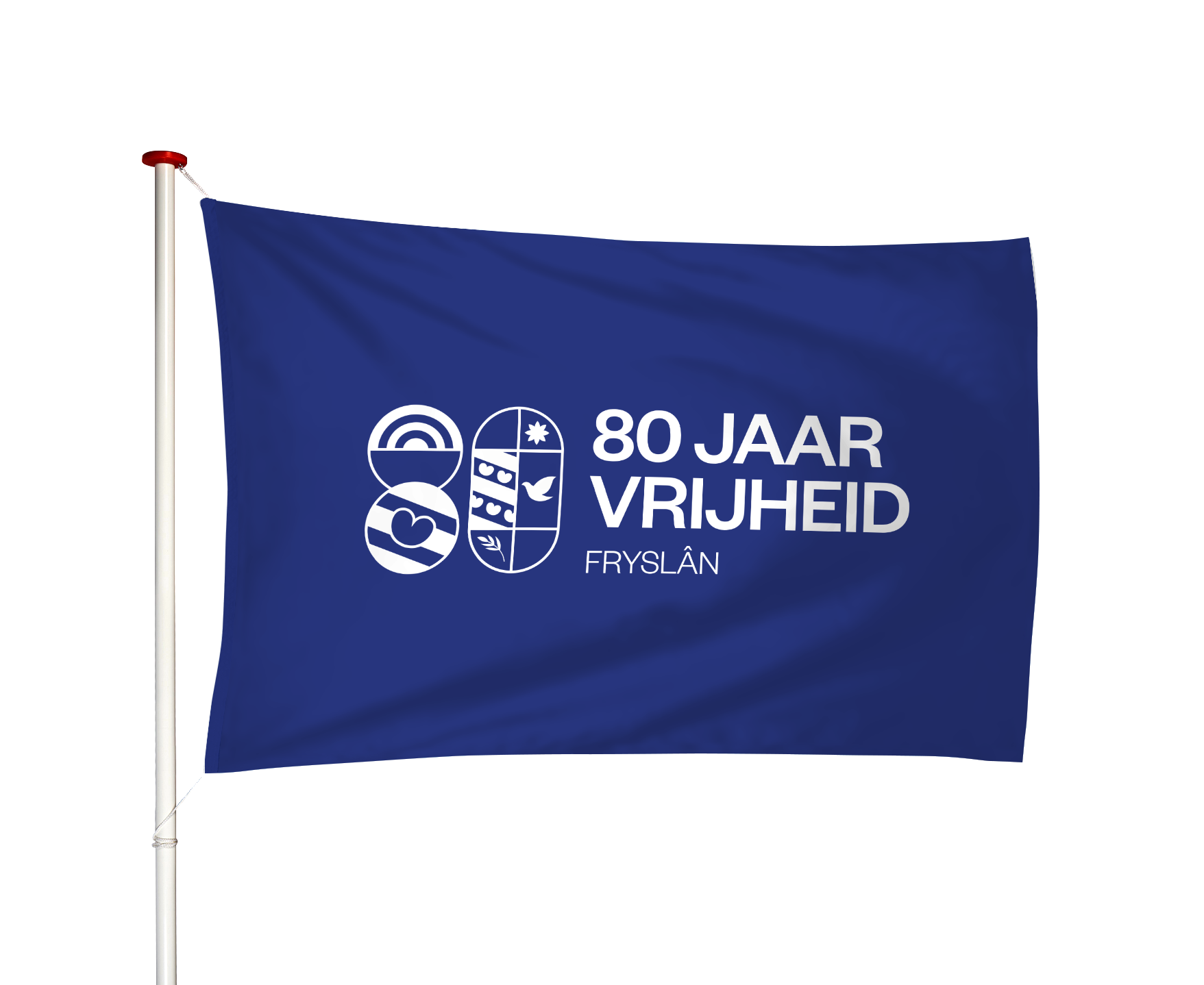 Vrijheidsvlag 80 jaar vrijheid Fryslân