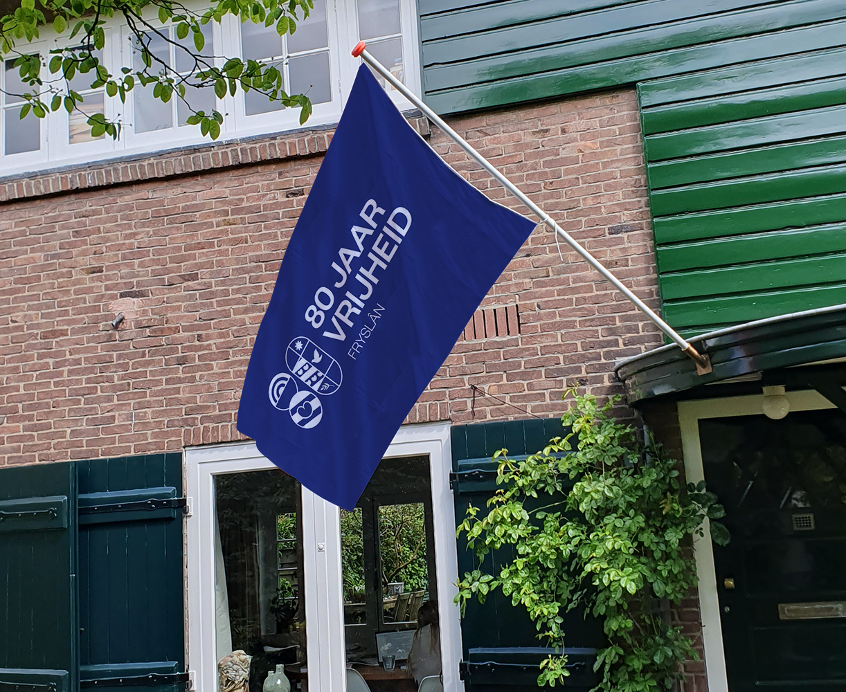 Vrijheidsvlag 80 jaar vrijheid Fryslân
