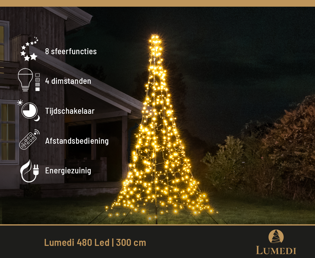 Lumedi 480 Led | 300cm | Warm Wit | Incl. mast