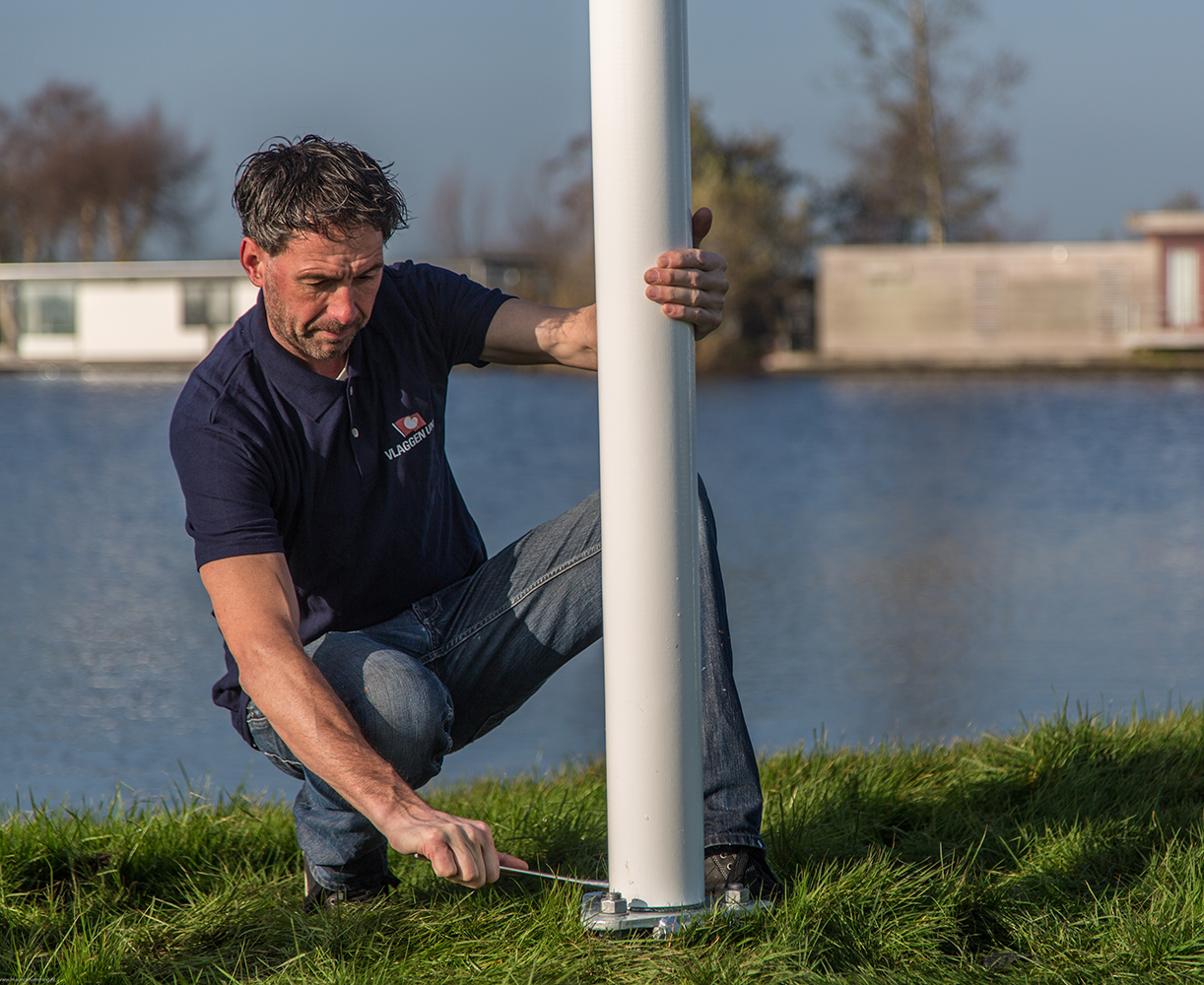 Aluminium vlaggenmast conisch 9 meter