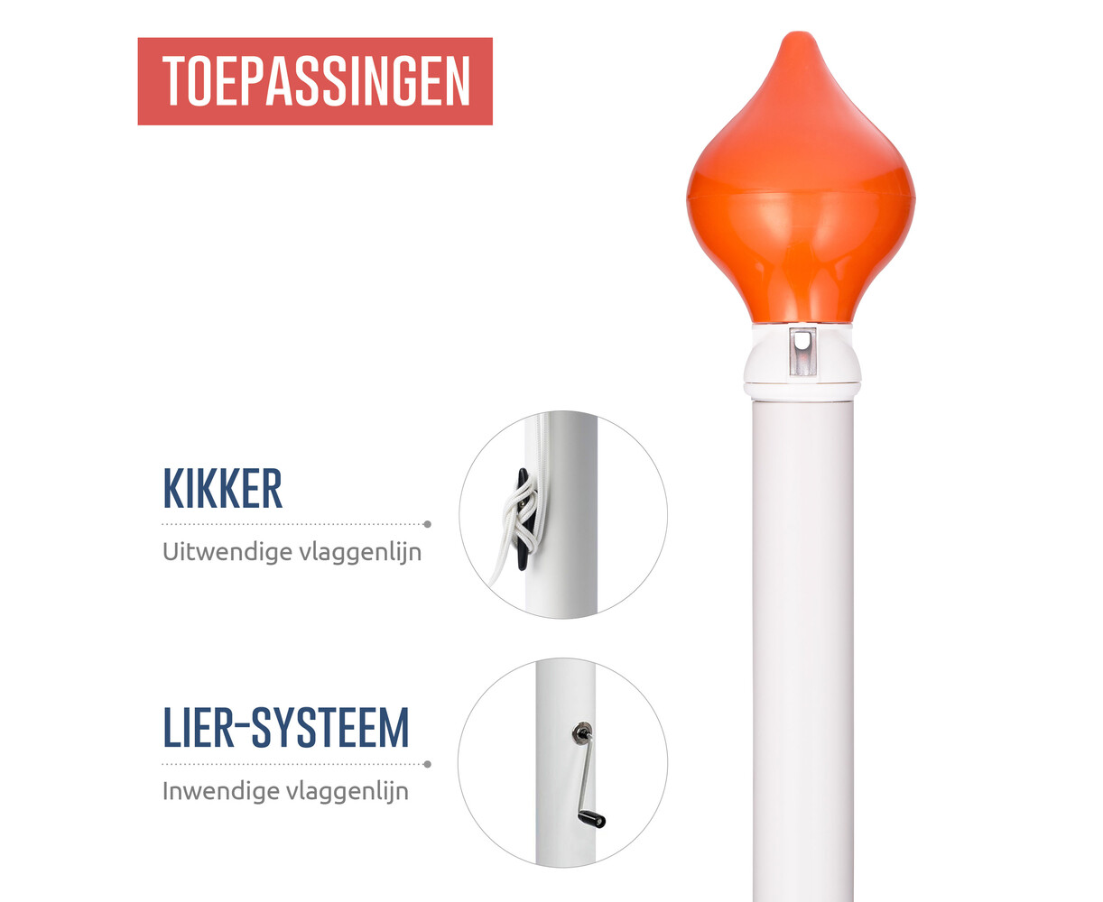 Aluminium vlaggenmast conisch 12 meter