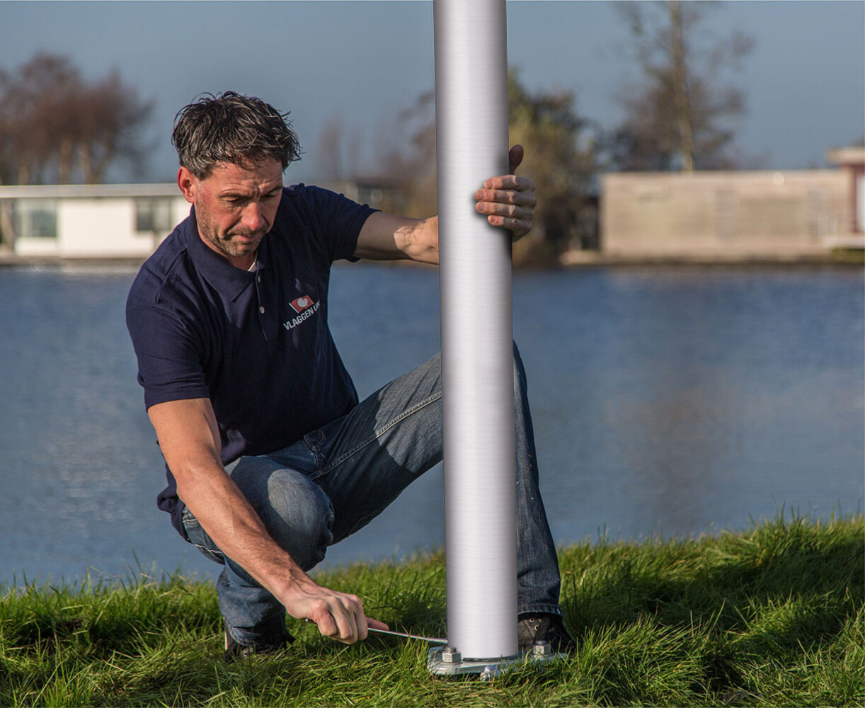 Aluminium vlaggenmast conisch anode 10 meter
