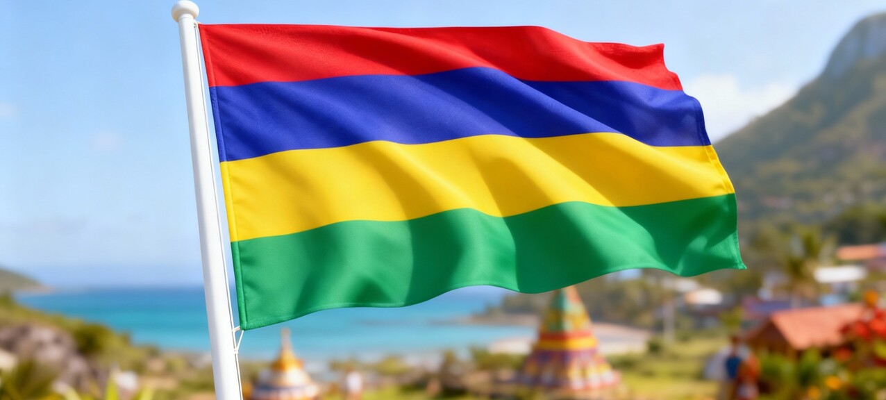 De vlag van Mauritius