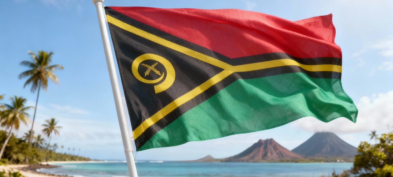 De vlag van Vanuatu