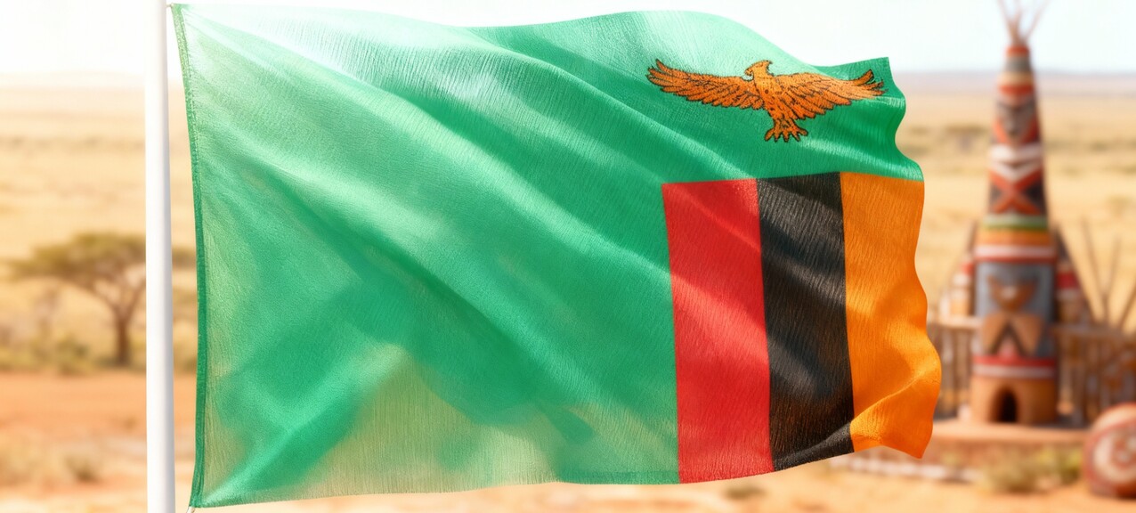 De Zambiaanse vlag