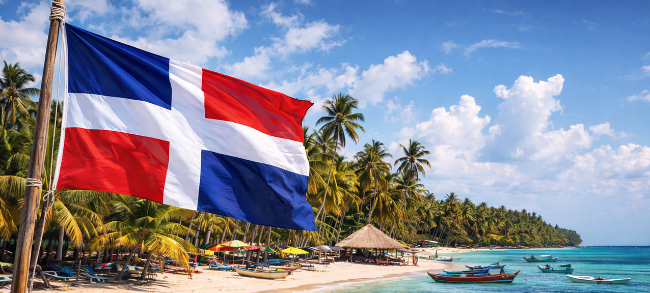 De vlag van de Dominicaanse Republiek