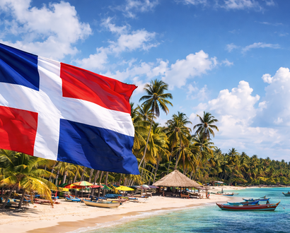 De vlag van de Dominicaanse Republiek