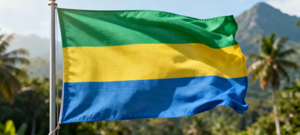 De vlag van Gabon