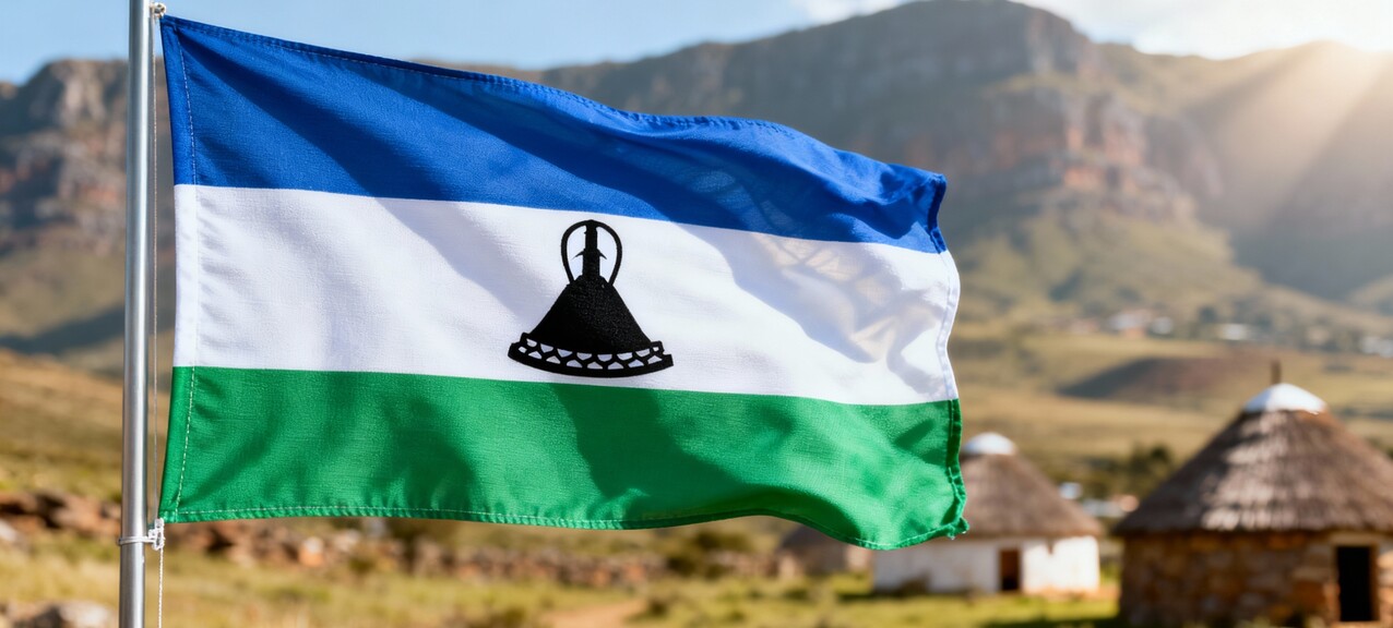 De vlag van Lesotho