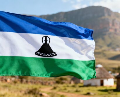 De vlag van Lesotho