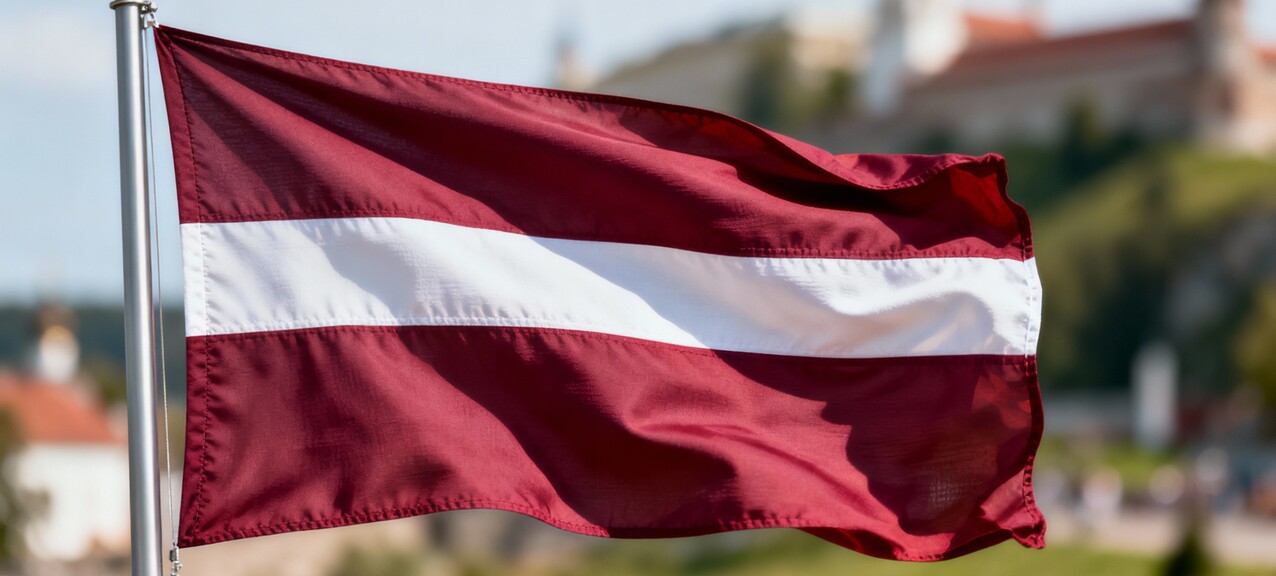 De vlag van Letland