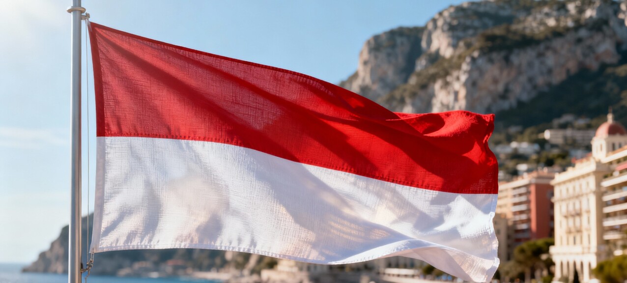 De vlag van Monaco