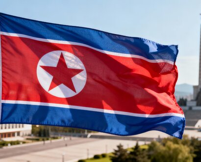 De Noord-Koreaanse vlag