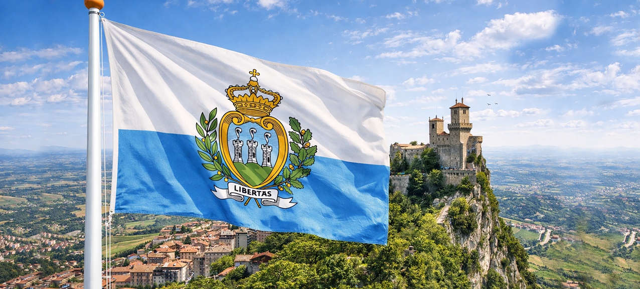 De vlag van San Marino