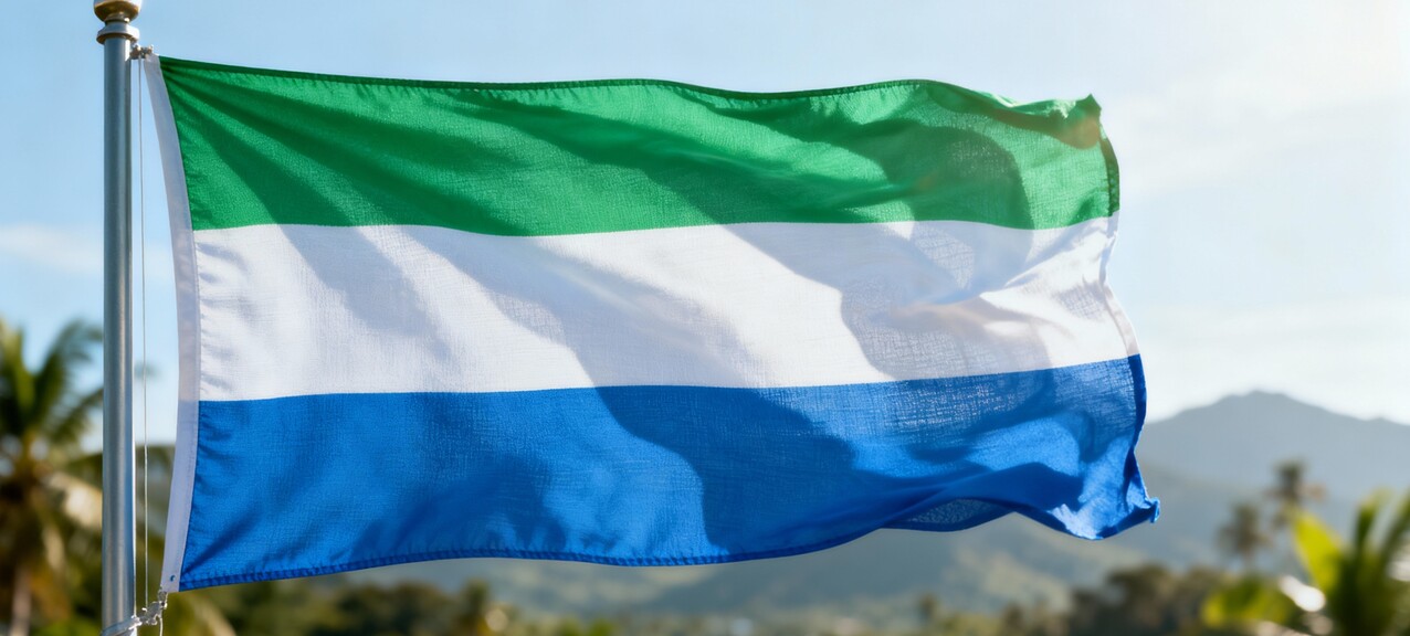 De vlag van Sierra Leone