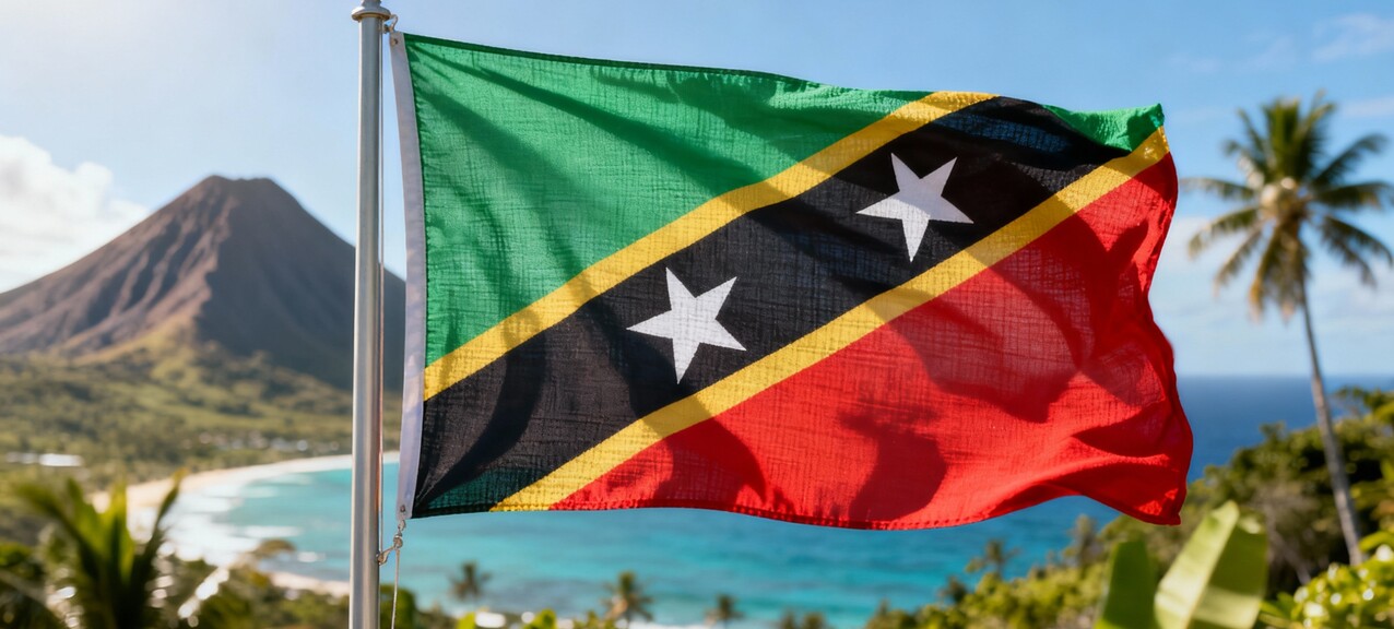 De vlag van Saint Kitts Nevis
