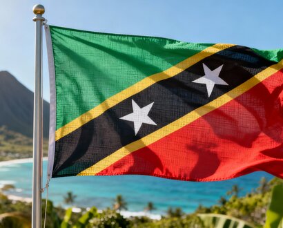 De vlag van Saint Kitts Nevis