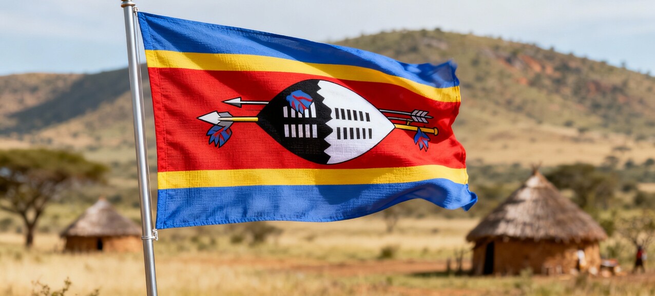 De vlag van Swaziland