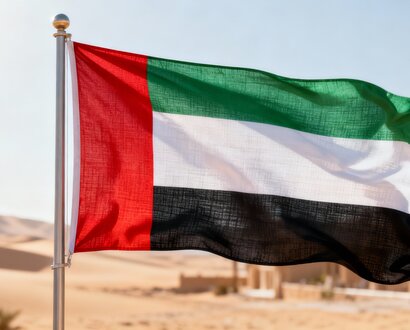 De vlag van de Verenigde Arabische Emiraten