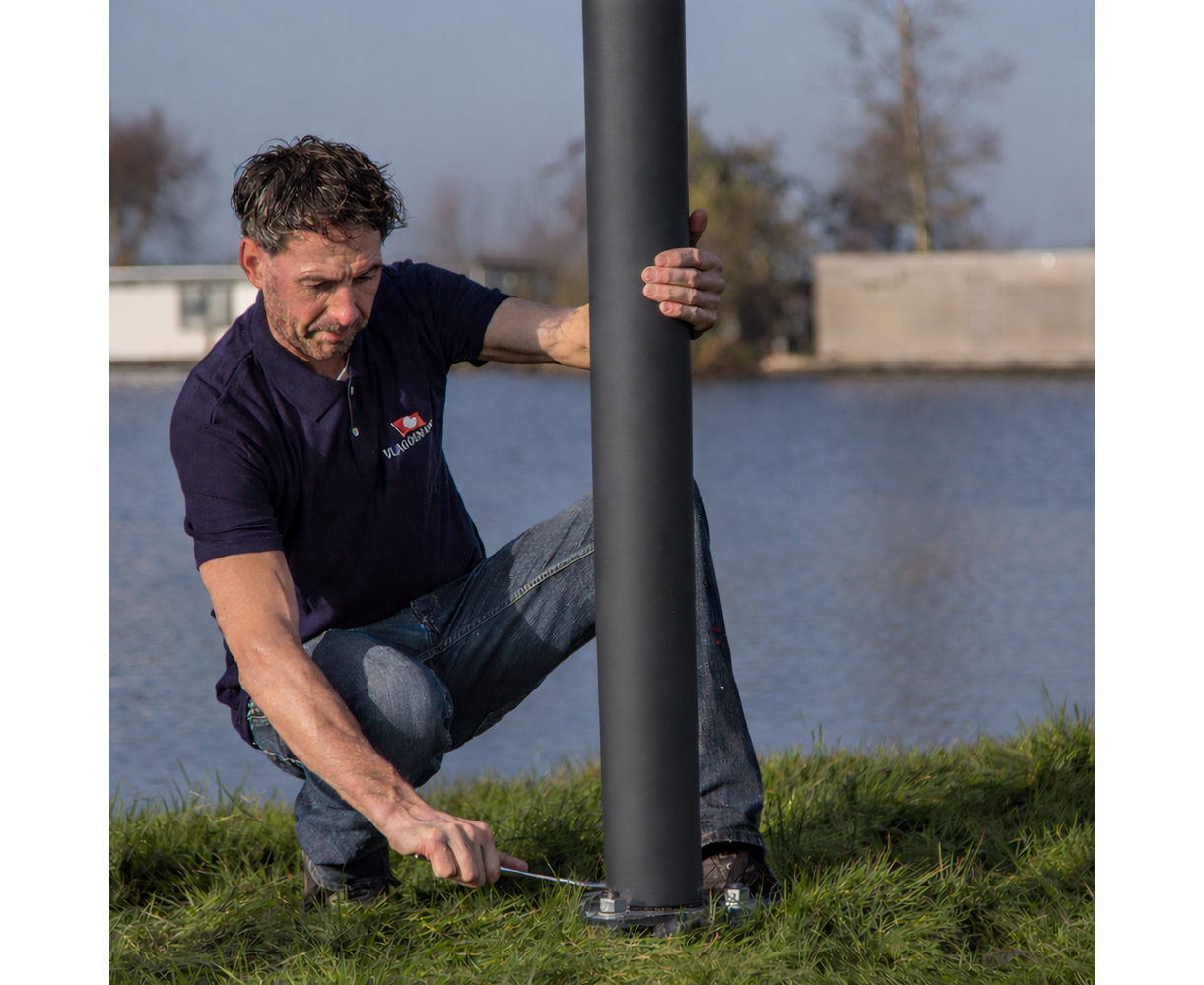 Polyester vlaggenmast 8 meter RAL-kleur