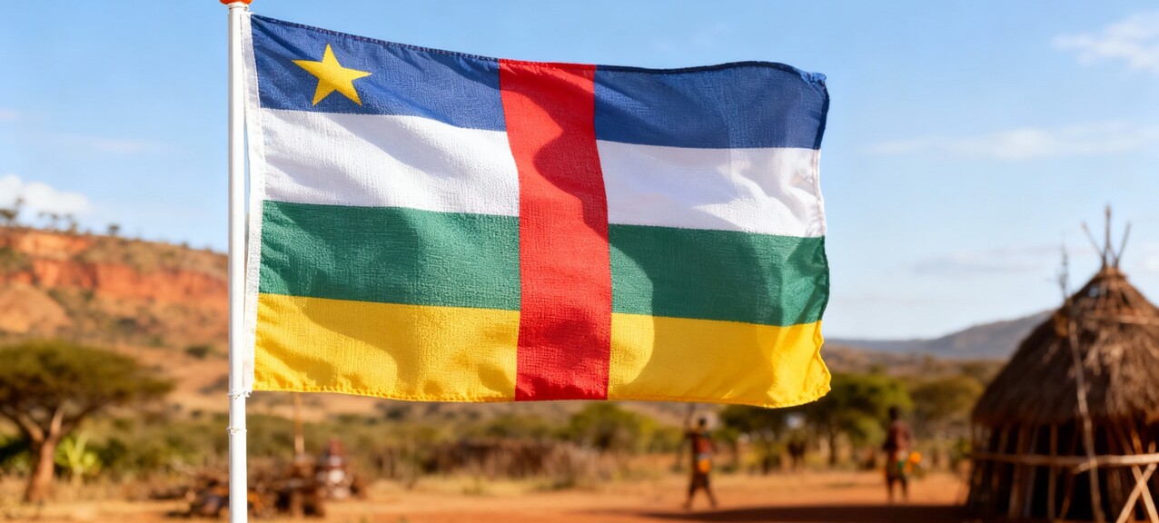 De Centraal-Afrikaanse Republiek vlag