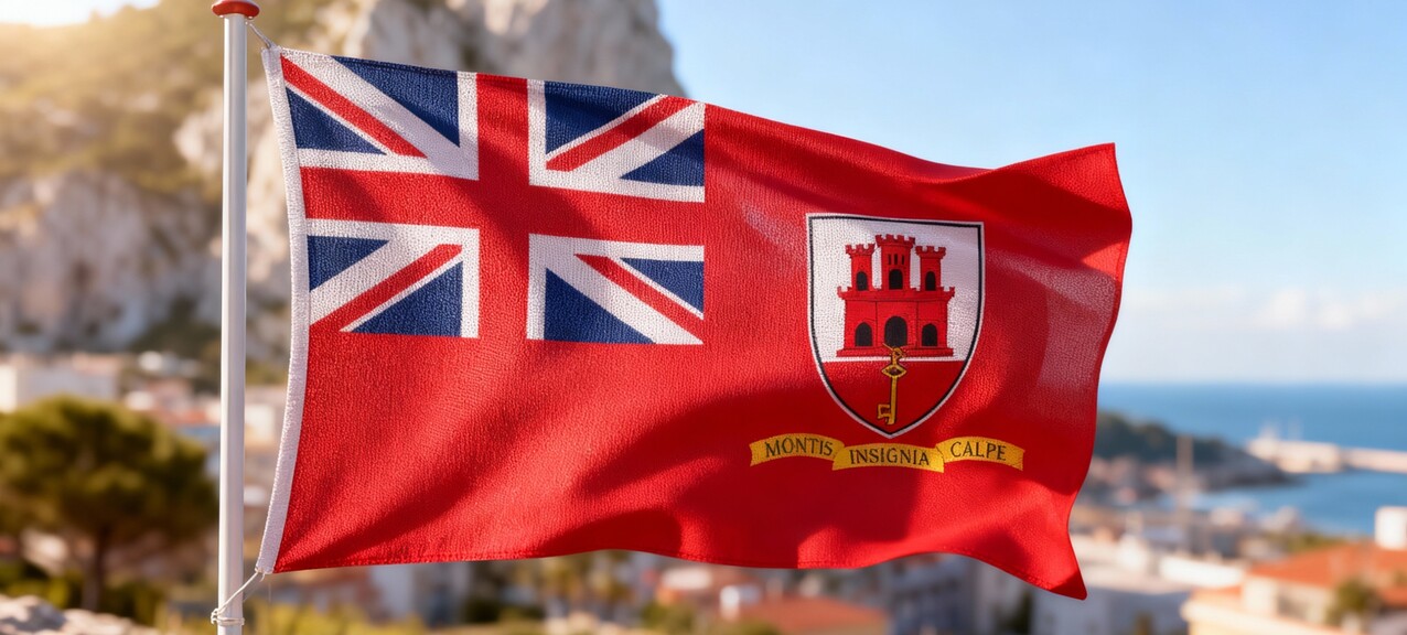 De vlag van Gibraltar