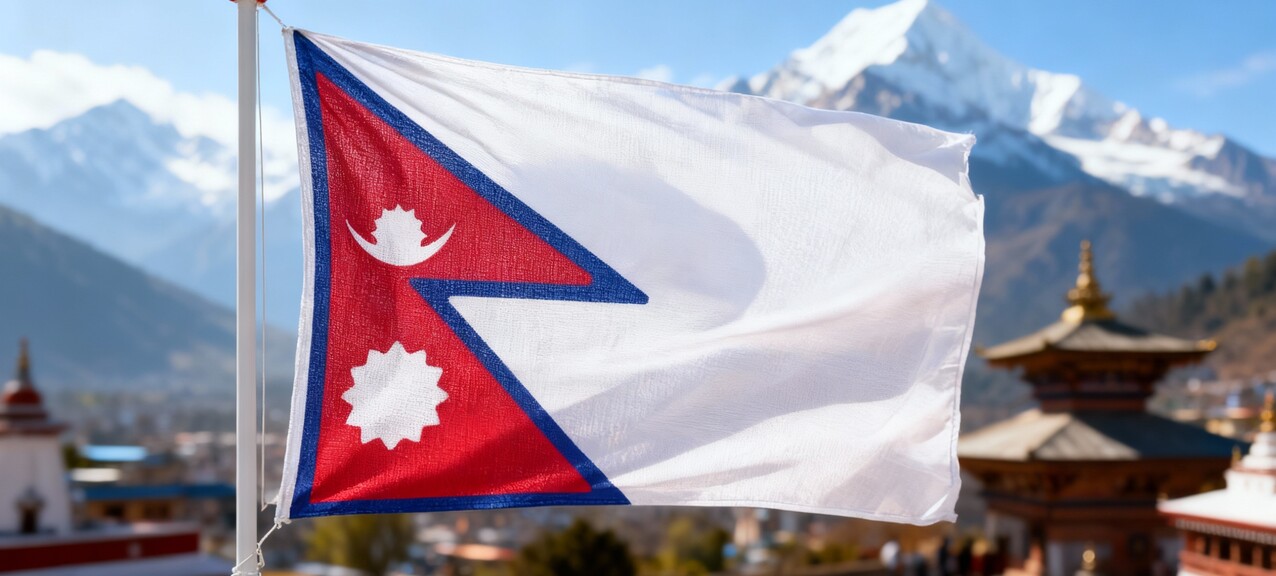 De vlag van Nepal