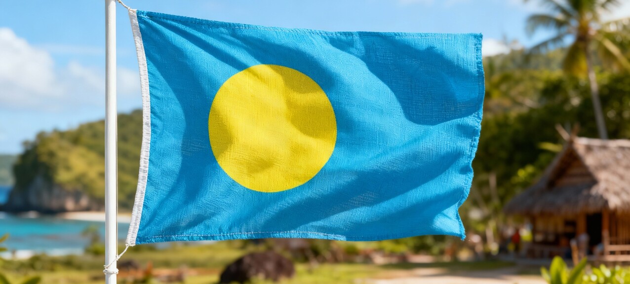 De vlag van Palau