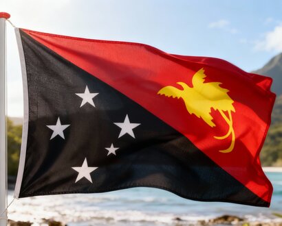 De vlag van Papoea-Nieuw-Guinea