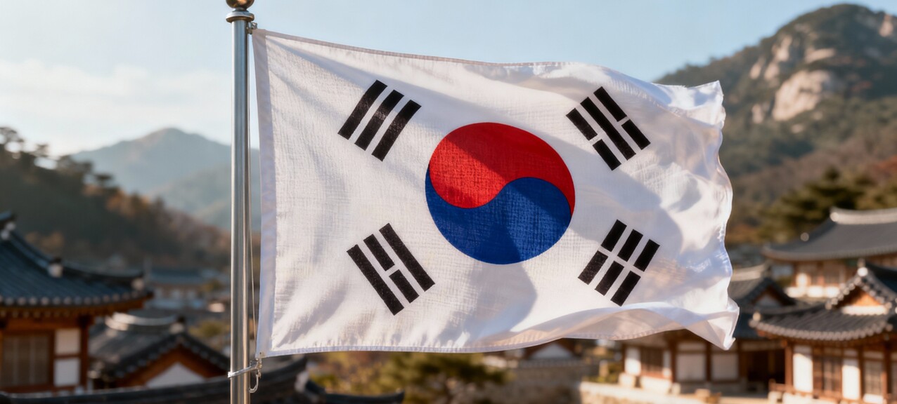 De Zuid-Koreaanse vlag