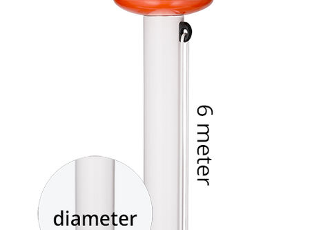 Aluminium vlaggenmast cilindrisch 6 meter ø70mm