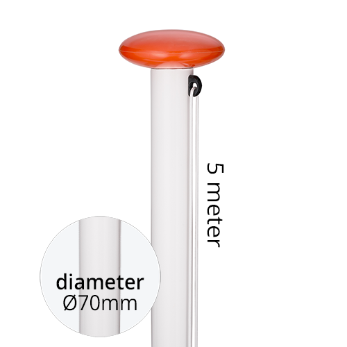 Aluminium vlaggenmast cilindrisch 5 meter ø70mm